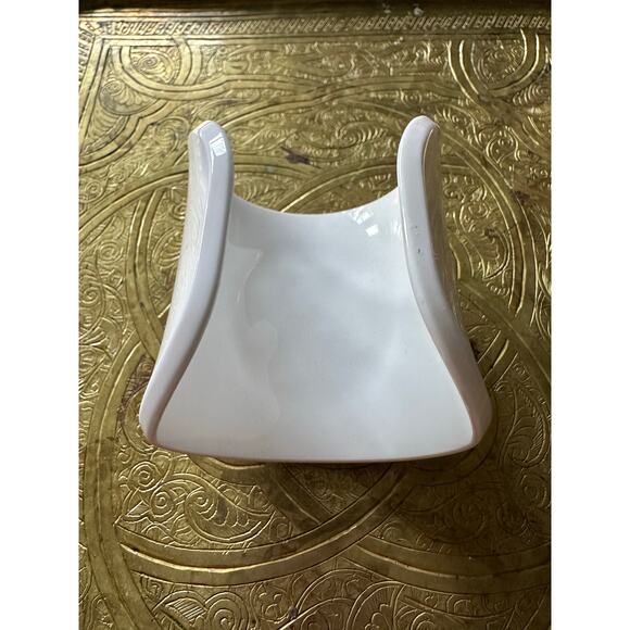 White Tory Burch Acrylic Cuff Bracelet logo lucite wide small - Picture 15 of 16